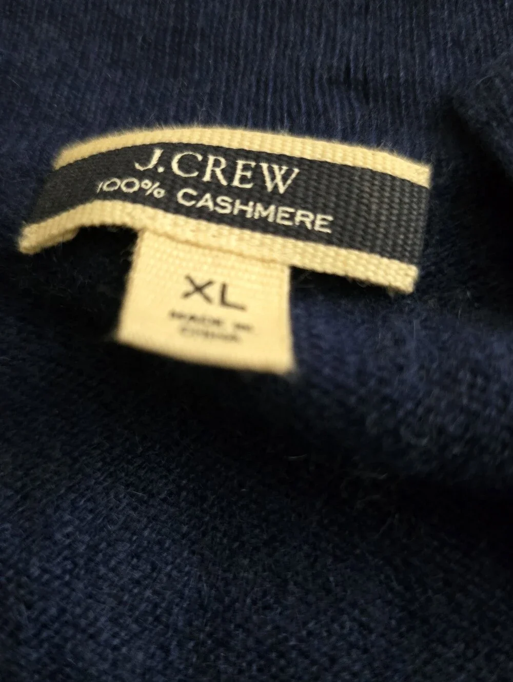 J. Crew Cashmere collared V-neck sweater, Blue, Size XL